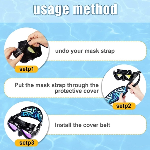 Diving Mask Slap Straps Cover Neoprene Dive Mask Strap For Swimming - Picture 3 of 7
